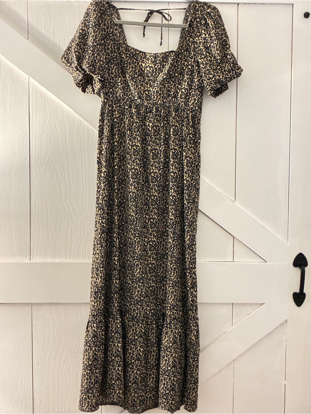 Socialite Leopard Print Maxi Dress in Black and Tan